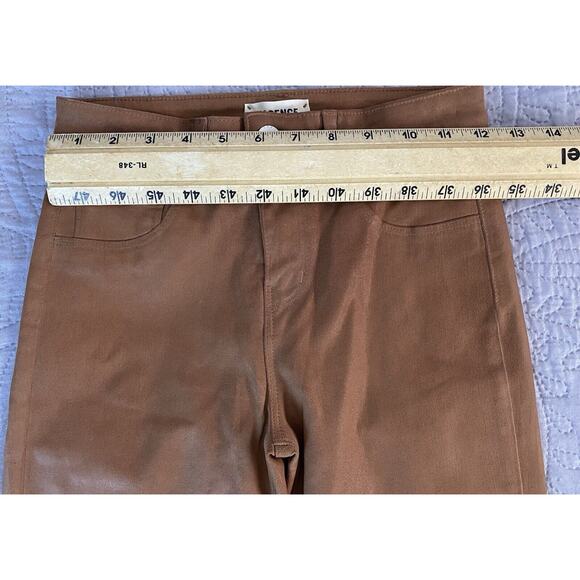 NWOT L’Agence Sz 24 Brown Coated Cotton Poly Spandex Margot Skinny Hirise Pants - Picture 7 of 9